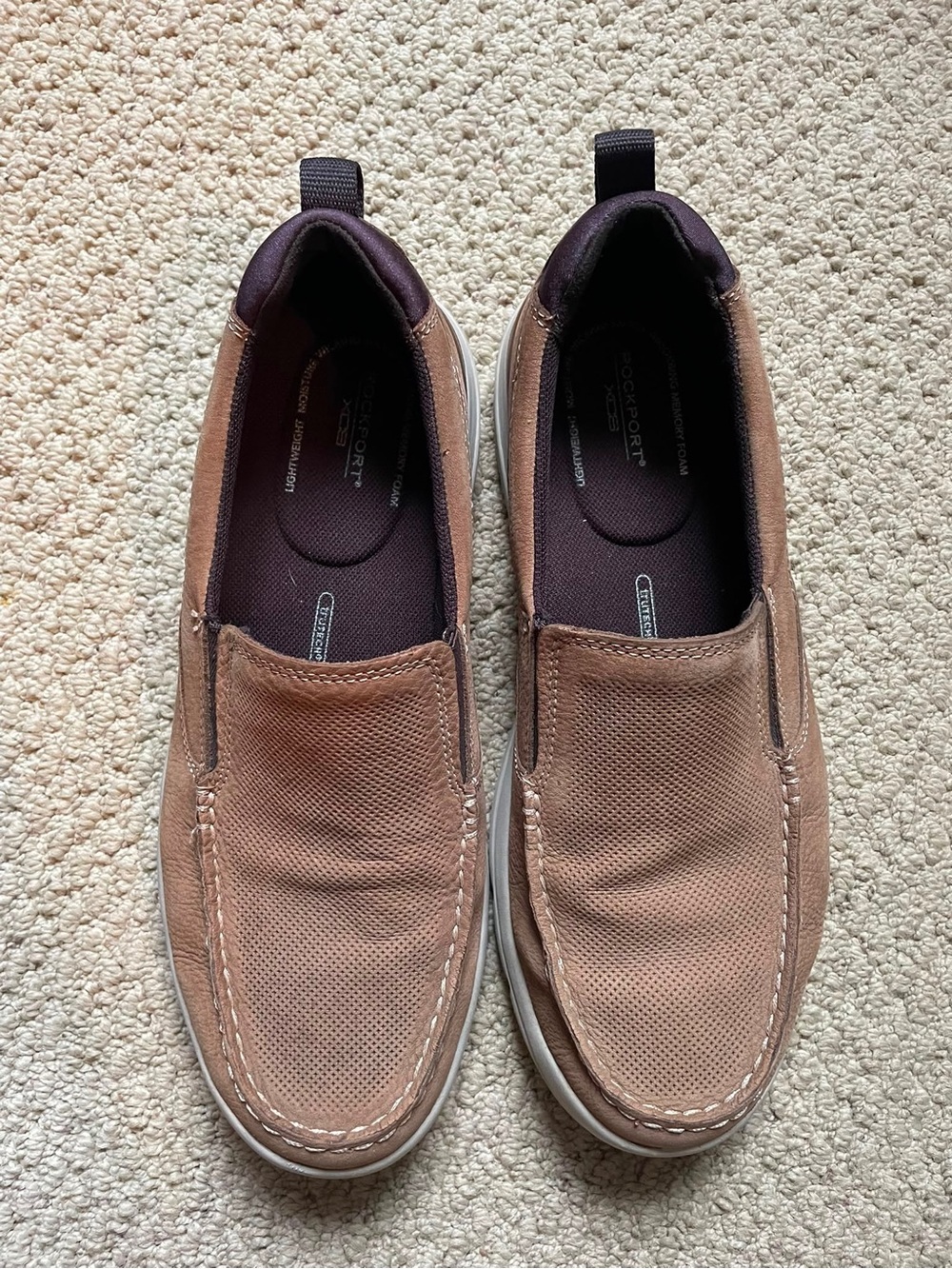 Rockport Men's Slip-On Casual Shoes in Light Brown and Dark Brown